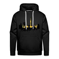 Spreadshirt Skyline Dortmund Stadt Männer Premium Hoodie, L, Schwarz von Spreadshirt