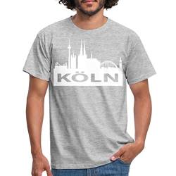 Spreadshirt Skyline Köln - Kölner Dom Männer T-Shirt, L, Grau meliert von Spreadshirt