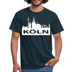 Spreadshirt Skyline Köln - Kölner Dom Männer T-Shirt, L, Navy von Spreadshirt