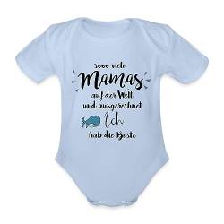 Spreadshirt So Viele Mamas Ich Habe Die Beste Spruch Wal Baby Bio-Kurzarm-Body, 68 (3-6 M.), Sky von Spreadshirt