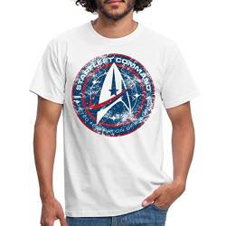 Spreadshirt Star Trek Discovery Abzeichen Sternenflotte Männer T-Shirt, S, weiß von Spreadshirt