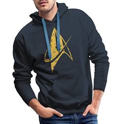 Spreadshirt Star Trek Discovery Delta Abzeichen Gold Männer Premium Hoodie, 3XL, Navy von Spreadshirt