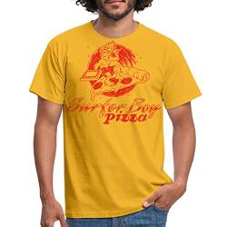 Spreadshirt Stranger Things Surfer Boy Pizza Argyle Männer T-Shirt, L, Gelb von Spreadshirt