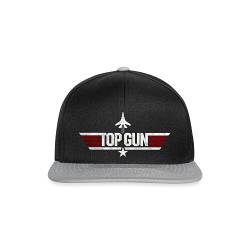 Spreadshirt Top Gun Jet Logo Used Look Snapback Cap, One Size, Schwarz/Grau von Spreadshirt