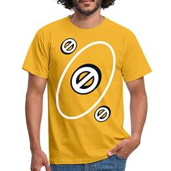 Spreadshirt UNO Karten Kostüm Aussetzen-Karte Männer T-Shirt, M, Gelb von Spreadshirt