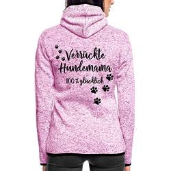 Spreadshirt Verrücke Hundemama 100% Glücklich Hundebesitzerin Frauen Kapuzen-Fleecejacke, M, Lila meliert von Spreadshirt