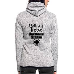 Spreadshirt Voll Die Liebe Pflegekraft Statement Frauen Kapuzen-Fleecejacke, S, Hellgrau meliert von Spreadshirt