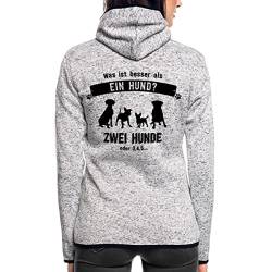 Spreadshirt Was ist Besser Als Ein Hund Lustiger Spruch Frauen Kapuzen-Fleecejacke, L, Hellgrau meliert von Spreadshirt