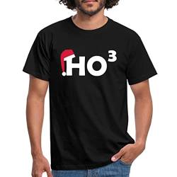 Spreadshirt Weihnachten HO HO HO Xmas Hoch 3 Männer T-Shirt, XXL, Schwarz von Spreadshirt