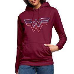 Spreadshirt Wonder Woman 1984 Logo Neon Frauen Hoodie, M, Bordeaux von Spreadshirt