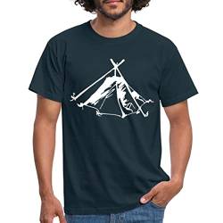 Spreadshirt Zelt Biwak Kothe Männer T-Shirt, M, Navy von Spreadshirt