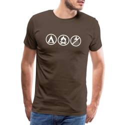 Spreadshirt Zelten Camping Männer Premium T-Shirt, XL, Edelbraun von Spreadshirt