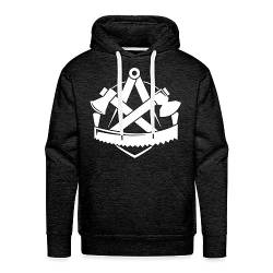 Spreadshirt Zimmerer Logo Handwerk Wappen Zimmermann Männer Premium Hoodie, L, Anthrazit von Spreadshirt