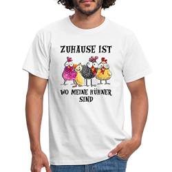 Spreadshirt Zuhause Ist Wo Meine Hühner Sind Statement Landleben Männer T-Shirt, XXL, weiß von Spreadshirt