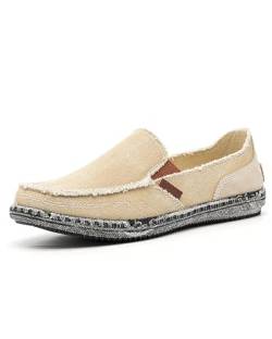 Sprifloral Herren-Loafers, modische Espadrilles, klassische Segeltuchschuhe, Outdoor-Bootsschuhe, bequem, zum Hineinschlüpfen, lässig, zum Fahren, khaki, 43.5 EU von Sprifloral