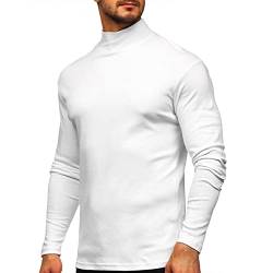 Sprifloral Herren Thermo Langarm T-Shirt Top Rollkragen Warme Unterwäsche Baselayer S-3XL, weiß, L von Sprifloral