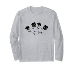 Four Black Roses Spring Flower Fun Kinder- und Herren-T-Shirt für Damen Langarmshirt von Spring Flowers