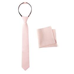 Spring Notion Krawatte und Einstecktuch für Jungen aus Leinen-Mischgewebe, mit Reißverschluss, Blush Pink, Large von Spring Notion