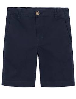 Spring&Gege Jungen Chino Shorts Baumwolle Kurze Hose Sommer Shorts für Kinder, Marineblau, M(7-8 Jahre/128-134) von Spring&Gege