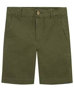 Spring&Gege Jungen Chino Shorts Baumwolle Kurze Hose Sommer Shorts für Kinder, Olive, L(9-10 Jahre/140-146) von Spring&Gege