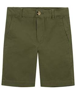 Spring&Gege Jungen Chino Shorts Baumwolle Kurze Hose Sommer Shorts für Kinder, Olive, S(5-6 Jahre/116-122) von Spring&Gege