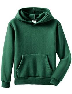 Spring&Gege Jungen Fleece Kapuzenpullover Langarm Pullover Basic Einfarbig Sweatshirts Hoodie für Kinder, Grün, 11-12 Jahre von Spring&Gege