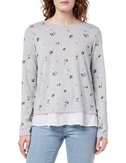 SPRINGFIELD Damen Bedrucktes Zwei Batterien T-Shirt, Grau (Medium Grey), X-Small von Springfield