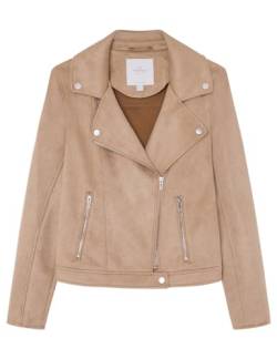 SPRINGFIELD Damen Suede Biker Jacket Jacke, TAN, 42 von Springfield