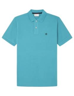 SPRINGFIELD Herren Basic piqué Polo Shirt Polohemd, Turquoise, XS von Springfield