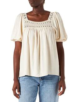 Springfield Damen Blusa Rústica Businesshemd, Beige/Camel, 38 EU von Springfield