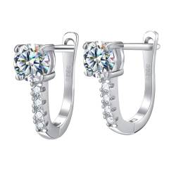 ✦ Geschenke für Frauen ✦ Springlight Moissanit-Ohrringe, S925 Sterling Silber 0,5 ct D Farbe Reinheit VVS1 Klassische U-förmige Moissanit Diamant Ohrstecker,Hochzeitsgeschenk Verlobungsgeschenk. von Springlight