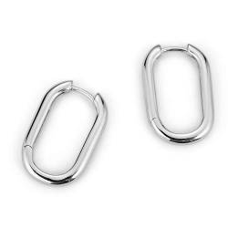 ✦Muttertagsgeschenk✦ Lotus Fun S925 Sterling Silber Ohrringe Minimalistisch Geometrisch Elliptisch Ohrringe Natürlicher Kreativ Beliebt Handgemachter Einzigartiger Geschenke für Frauen. (Silber) von Springlight