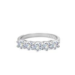 Springlight ✦Geschenke für Frauen Moissanit-Ringe,S925 Sterling Silber 0,3 ct D Farbe Reinheit VVS1 Fünf Sterne Moissanit Diamantring,Hochzeitsgeschenk Verlobungsgeschenk.[56.5(18.2)] von Springlight