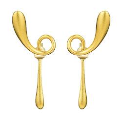 Springlight Ohrringe S925 Sterling Silber Ohrstecker Die Wendung der flüchtigen Jahre Design Ohrringe Geschenke für Frauen, Handgemachte Feine Schmuck Ohrringe für Damen.(Style1-Gold) von Springlight