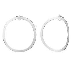 Springlight S925 Sterling Silber Ohrringe Minimalismus Großer Runder Kreis Baumelnde Ohrringe Geschenke für Frauen, Handgemachte Feine Schmuck Ohrringe für Damen.(Silber) von Springlight