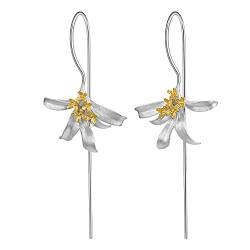 Springlight S925 Sterling Silber Ohrringe Osmanthus Fragrans Blume Ohrringe Geschenke für Frauen, Handgemachte Feine Schmuck Ohrringe für Damen. von Springlight
