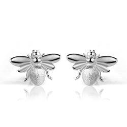 ✦ Valentinstag ✦Springlight Ohrringe Silber 925 Süße Honigbiene Ohrstecker Am Beliebtesten Ohrringe Handgemachter Personalisierter Schmuck Geschenke für Frauen.(Silber) von Springlight