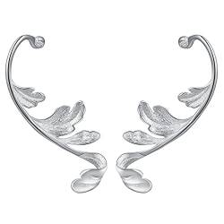 ✦ Muttertagsgeschenk ✦Springlight Ohrringe Silber 925 Klassisches Muster Akanthus Blatt Design Ohrstecker Ohrringe Handgemachte Schmuck Damen Geschenke für Frauen, Geschenk Muttertag.(Silber) von Springlight