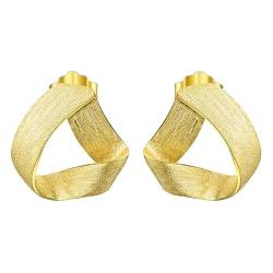 ✦Muttertagsgeschenk✦ Springlight Ohrringe Silber 925 Geometrisches Dreieck Ohrstecker Ohrringe Handgefertigter Schmuck Damen Geschenke für Frauen, Geschenk Muttertag.(Gold) von Springlight