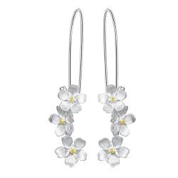 ✦ Weihnachtsgeschenke für Frauen ✦Springlight Ohrringe Silber 925 Hängend Elegant Blume Lang Hängend Ohrringe Handgefertigter Schmuck Damen Geschenke für Frauen.(Gold-Silber) von Springlight