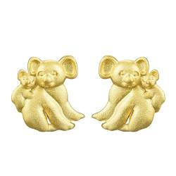 ✦Muttertagsgeschenk✦ Springlight Ohrringe Silber 925 Süßer kleiner Koala Ohrstecker Ohrringe Handgefertigter Schmuck Damen Geschenke für Frauen, Geschenk Muttertag.(Gold) von Springlight