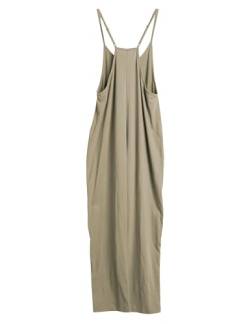 Springrain Baggy Sommer-Jumpsuits für Damen, lässiger Pullover für Damen, dehnbarer Jumpsuit mit Taschen, Dunkles Khaki, XX-Large von Springrain