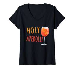 Damen Holy Aperoli! - Spritz Cocktail. Lustiges Holy Aperoli T-Shirt mit V-Ausschnitt von Spritz Party Cocktail 24/7