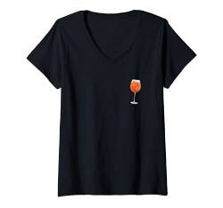 Damen Spritz Cocktailglas T-Shirt mit V-Ausschnitt von Spritz Party Cocktail 24/7