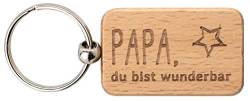 Schlüsselanhänger für den Papa · Schlüsselanhänger mit Gravur · Anhänger aus Holz · Geschenke für Papa · Geschenk Vatertag · Stolzer Papa von Spruchreif