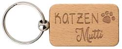 Schlüsselanhänger mit Gravur · Schlüsselanhänger aus Holz · Geschenk für Hundebesitzer · kleine Geschenke für Katzenliebhaber (Katzen Mutt) von Spruchreif