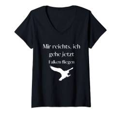 Damen Mir reichts, ich geh jetzt Falken fliegen - tolle Sprüche T-Shirt mit V-Ausschnitt von Sprüche für dein Hobby und mehr