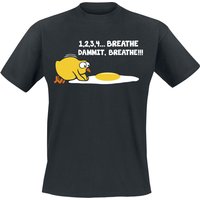 Sprüche T-Shirt - 1,2,3,4... Breathe, Dammit, Breathe!!! - S bis 4XL - für Männer - Größe 4XL - schwarz von Sprüche