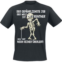 Sprüche T-Shirt - Der gefährlichste Job der Welt ist Rentner - S bis 4XL - für Männer - Größe M - schwarz von Sprüche