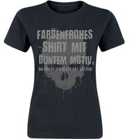 Sprüche T-Shirt - Farbenfrohes Shirt mit buntem Motiv - S bis XXL - für Damen - Größe S - schwarz von Sprüche